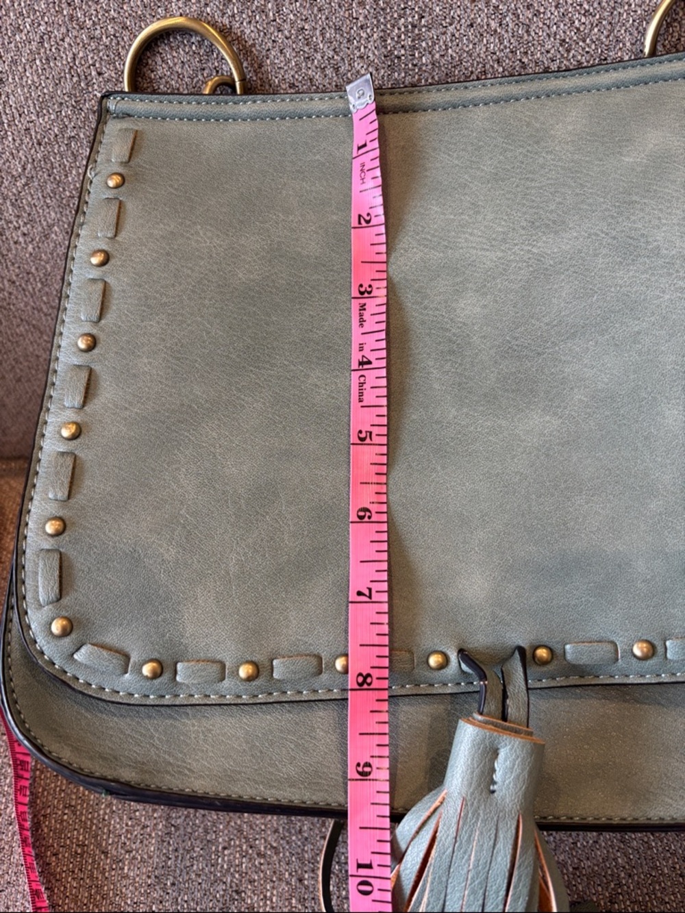 Jen & CoTeal Crossbody Shoulder Bag with Woven Strap and Tassel - Picture 11 of 12